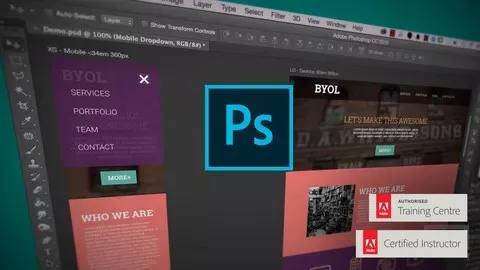 Adobe Photoshop CC – 网页设计、响应式设计与用户界面 | Adobe Photoshop CC – Web Design, Responsive Design & UI-幻仿编程